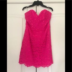 Hot pink mini lace dress